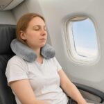 Reisekissen für den Hals mit Kissen Grau 27 x 27 x 8,5 cm Samt