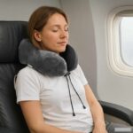 Reisekissen für den Hals mit Kissen Grau 27 x 26 x 14 cm Samt