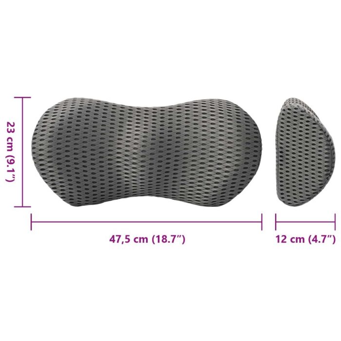 Rücken Kissen mit Kissen Grau 47,5 x 23 x 12 cm 4D Mesh – Bild 11