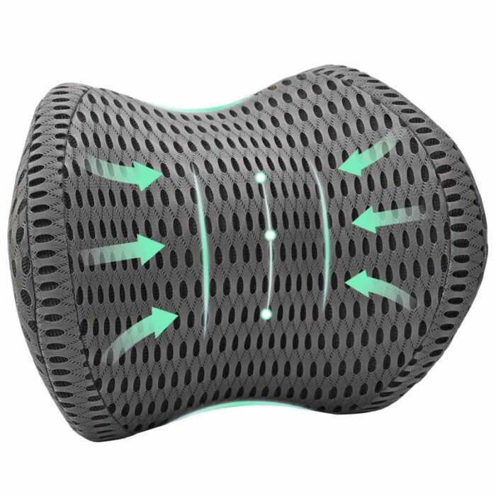 Nackenstützkissen mit Kissen Grau 31 x 22 x 13 cm 4D Mesh – Bild 2