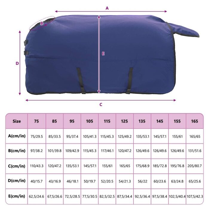 Pferdedecke Dunkelgrün und Schwarz 75 cm Polyester – Bild 10