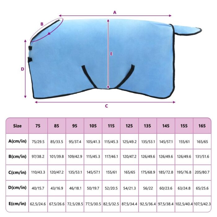 Pferdedecke Volles Aqua Polyester – Bild 9