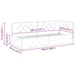 Eckbettgestell mit Kopfteil Hellgrau 80 x 200 cm Stoff – Bild 11