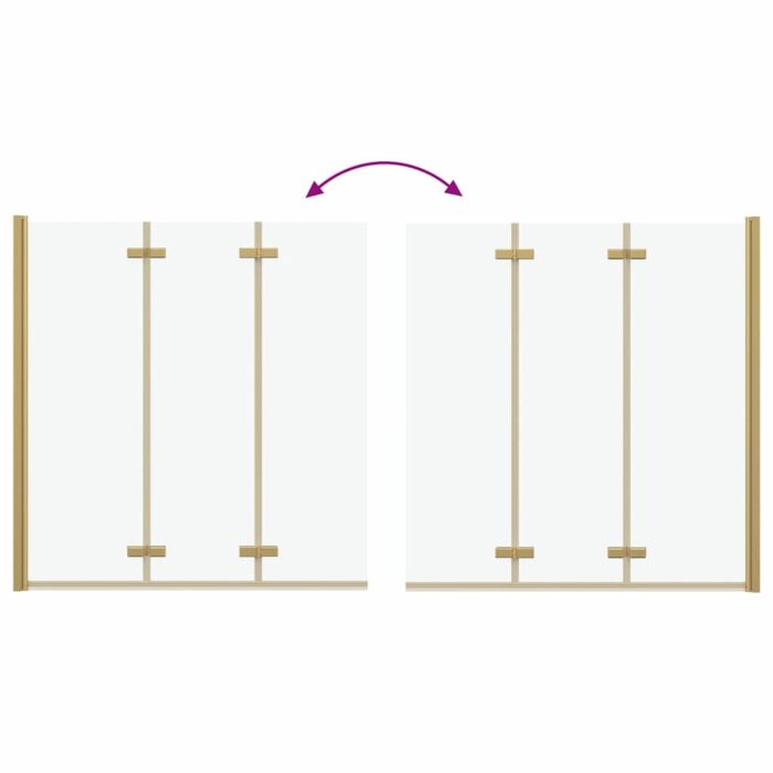 Faltbare Duschtrennwand Gold 130 x 138 cm – Bild 10