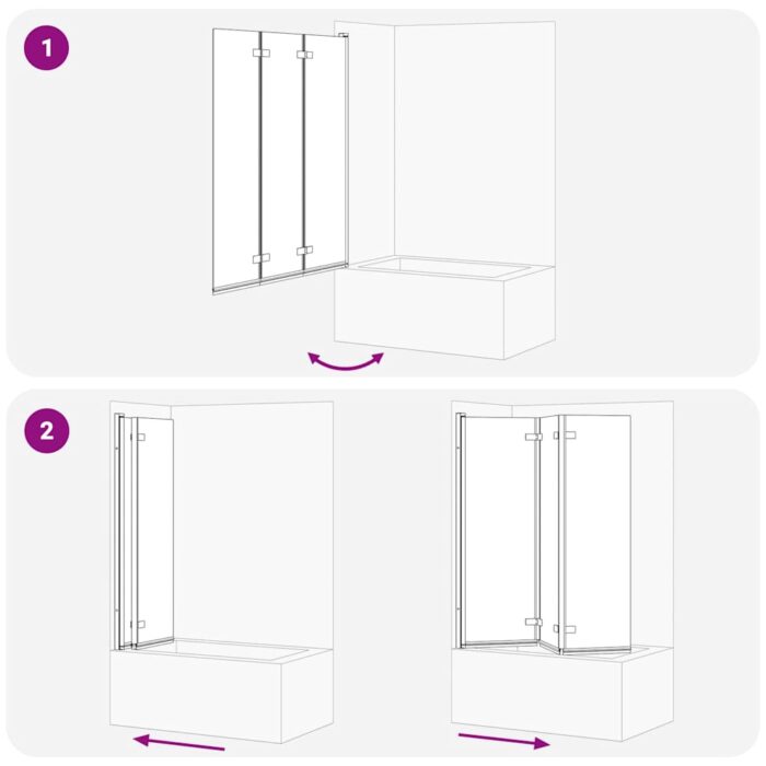 Faltbare Duschtrennwand Gold 130 x 138 cm – Bild 11
