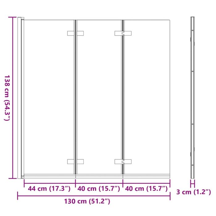 Faltbare Duschtrennwand Gold 130 x 138 cm – Bild 12