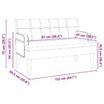 Chesterfield Bench Hellgrau 112 x 65,5 x 75 cm Samt – Bild 11