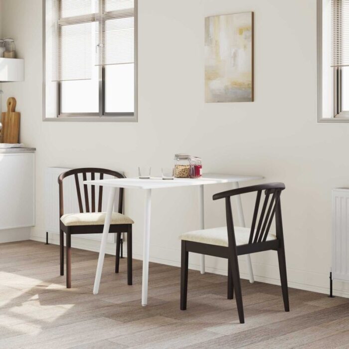 Esszimmerstuhl 2 pcs Hellbraun und hell Solides Gummiholz – Bild 3