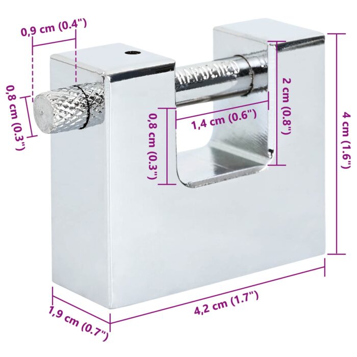 Vorhängeschloss Silber Stahl – Bild 10