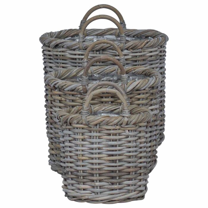 Blumentopfkorb mit Speicher 3 pcs Grau – Bild 5