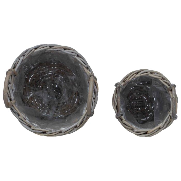 Blumentopfkorb mit Speicher 2 pcs Grau – Bild 6