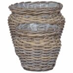 Blumentopfkorb mit Speicher 2 pcs Grau Lacak Rattan – Bild 5