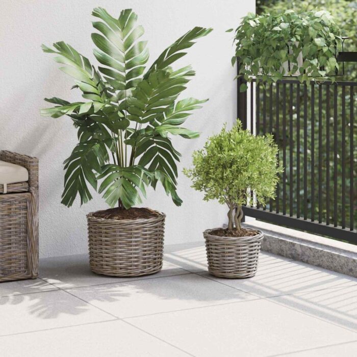 Blumentopf Korb mit Speicher 2 pcs Grau – Bild 3