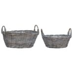 Blumentopfkorb mit Speicher 2 pcs Grau Lacak Rattan – Bild 2