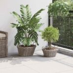 Blumentopfkorb mit Speicher 2 pcs Grau Lacak Rattan – Bild 3
