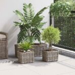 Blumentopfkorb mit Speicher 3 pcs Grau – Bild 3