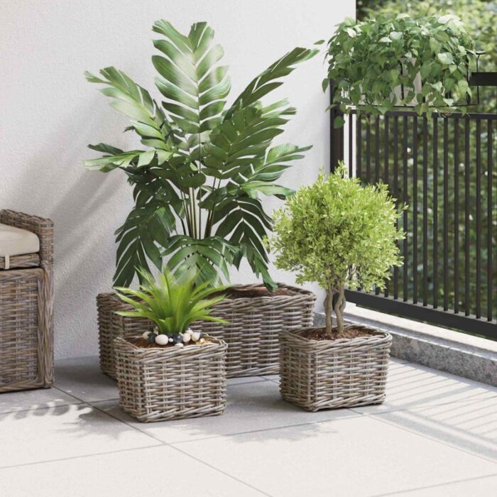 Blumentopfkorb mit Speicher 3 pcs Grau – Bild 3