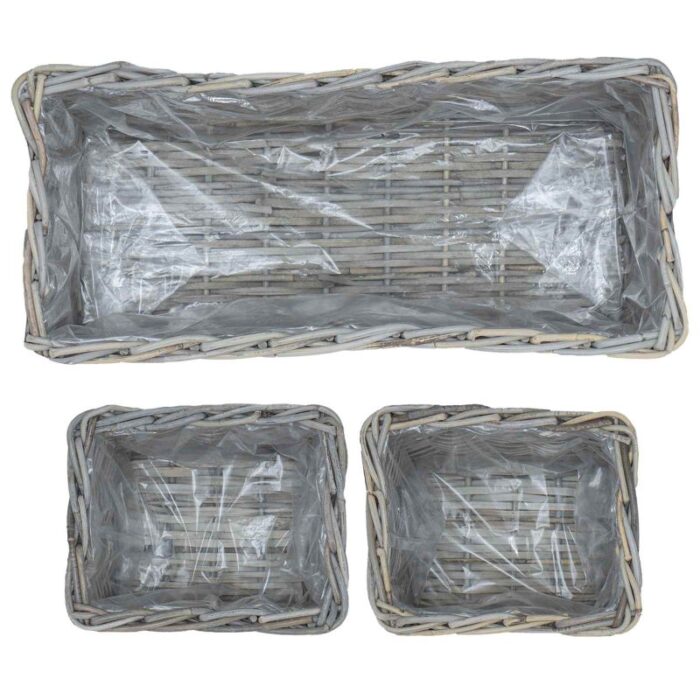 Blumentopfkorb mit Speicher 3 pcs Grau – Bild 6