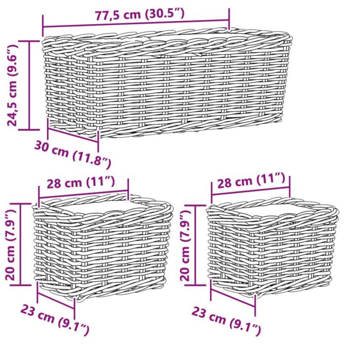 Blumentopfkorb mit Speicher 3 pcs Grau – Bild 9