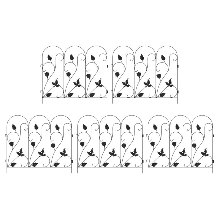 Gartenzaun Spalier Schwarz 307 x 54,5 x 0,3 cm – Bild 2