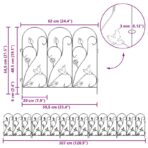 Gartenzaun Spalier Schwarz 307 x 54,5 x 0,3 cm – Bild 9