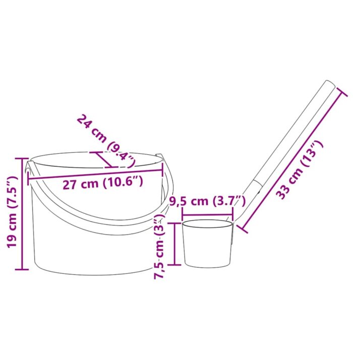 Sauna Zubehör Set 2 pcs Schwarz – Bild 9