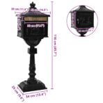 Stehender Briefkasten mit Speicher Schwarz 42,5 x 29,5 x 117 cm – Bild 9