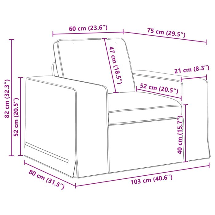 Sofa Hellgrau Gesamtabmessungen: 103 x 80 x 82 cm (B x T x H) – Bild 9