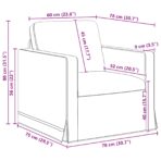Sofa Hellgrau Gesamtabmessungen: 78 x 78 x 80 cm (B x T x H) – Bild 9