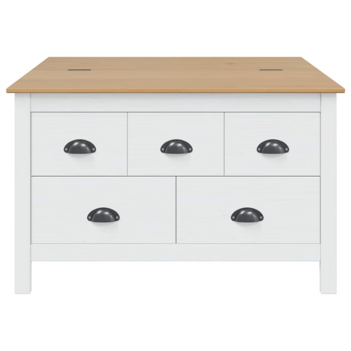 Couchtisch Honigbraun 79,5 x 79,5 x 49 cm Massivholz Kiefer – Bild 6