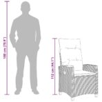 Liegestuhl mit Teeteller Schwarz 62 x 64 x 112 cm Poly-Rattan – Bild 10