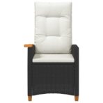 Liegestuhl mit Teeteller Schwarz 62 x 64 x 112 cm Poly-Rattan – Bild 2