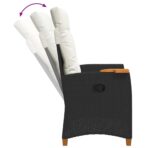 Liegestuhl mit Teeteller Schwarz 62 x 64 x 112 cm Poly-Rattan – Bild 6