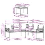 Garten-Sofaset mit Kissen 2 pcs Grau Polyrattan und Stahl – Bild 11