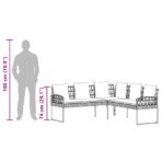 Garten-Sofaset mit Kissen 2 pcs Grau Polyrattan und Stahl – Bild 12