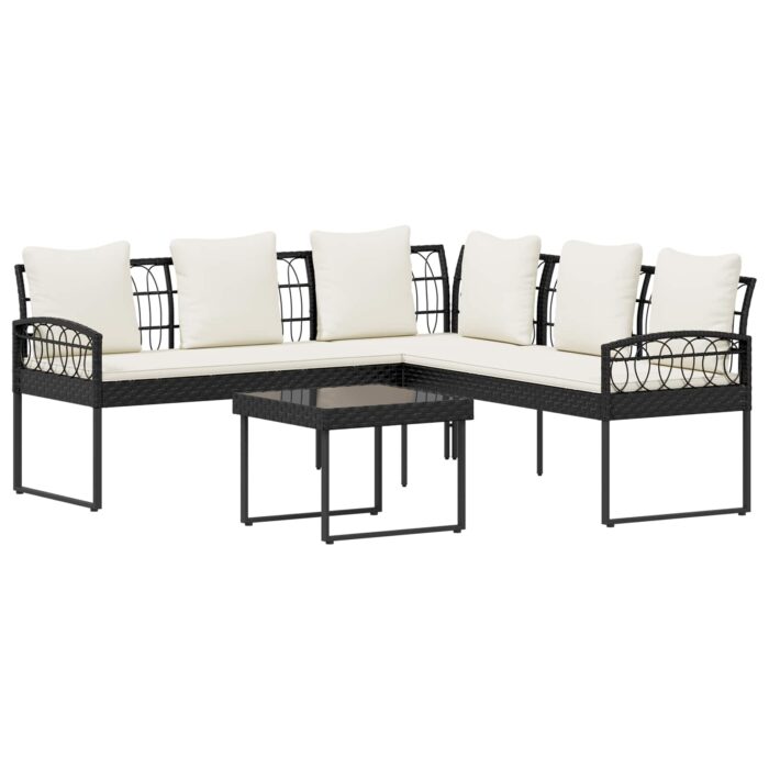 Garten-Sofaset mit Kissen 2 pcs Grau Polyrattan und Stahl – Bild 2