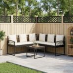 Garten-Sofaset mit Kissen 2 pcs Grau Polyrattan und Stahl – Bild 3