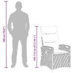 Gartenstuhl 2 pcs Schwarz und Creme 56 x 60 x 112 cm – Bild 13