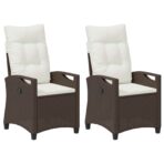 Gartenstuhl 2 pcs Schwarz und Creme 56 x 60 x 112 cm – Bild 2