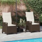 Gartenstuhl 2 pcs Schwarz und Creme 56 x 60 x 112 cm – Bild 3