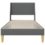 Bettrahmen mit Kopfteil Hellgrau 90 x 200 cm Stoff – Bild 4