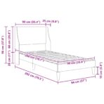 Bettrahmen mit Kopfteil Hellgrau 90 x 200 cm Stoff – Bild 9