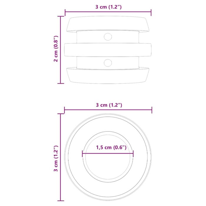 Football Table Bumpers 3 x 3 x 2 cm Rod 16 pcs Schwarz – Bild 5