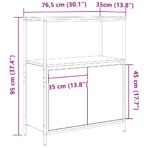 Badschrank mit Regalen Schwarz Eichen-Optik 76,5x35x95 cm – Bild 13