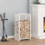 Brennholzregal Weiss 40x30x80 cm Kaltgewalzter Stahl