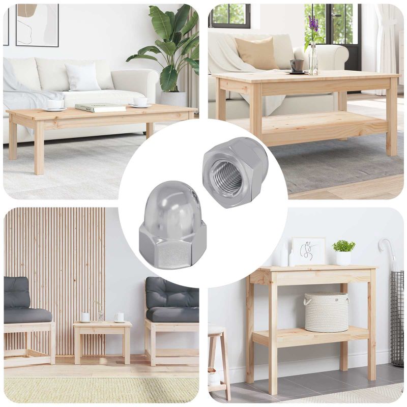 864475_1.jpg Eichelmuttern 2 pcs Silber 12,8 x 12,8 x 6,5 cm Stahl – Bild 1