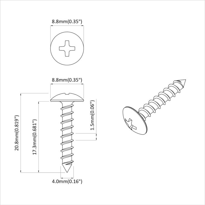 Selbstschneidender Nagel 2 pcs Zink-beschichtet 4 x 20 mm Stahl – Bild 6