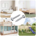 Holzschraube 2 pcs Silber M4 x 28 mm Eisen