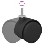 Bockrolle 2 pcs Schwarz und Silber 40,1 x 40,1 x 37,8 mm – Bild 8