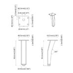 Standfüsse 2 pcs Schwarz 40 x 40 x 100 mm Eisen – Bild 9